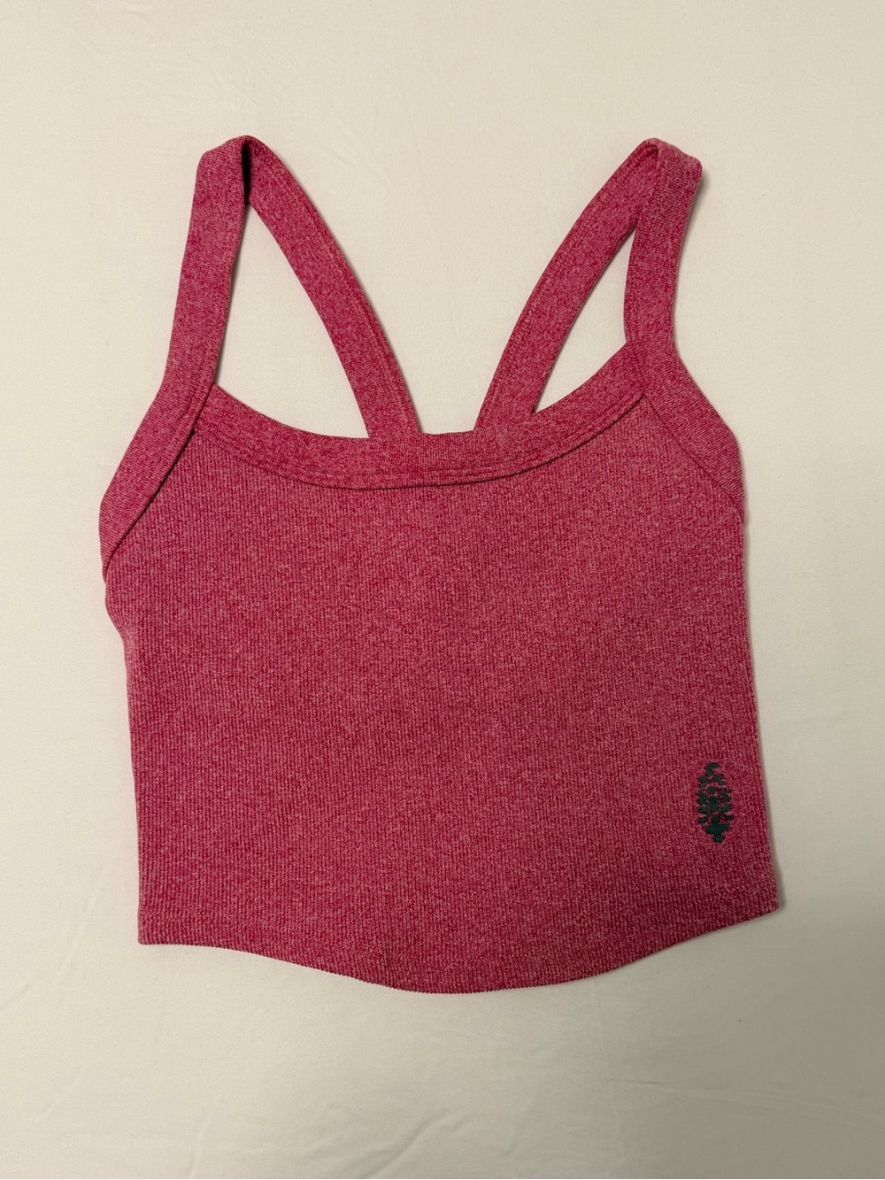 FP Movement by Free People Heathered Rose Ribbed Crop Tank